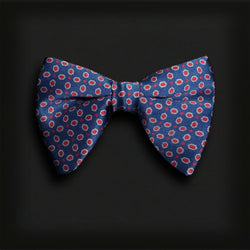 Butterfly Style Bow Tie-Navy/Red polka dots