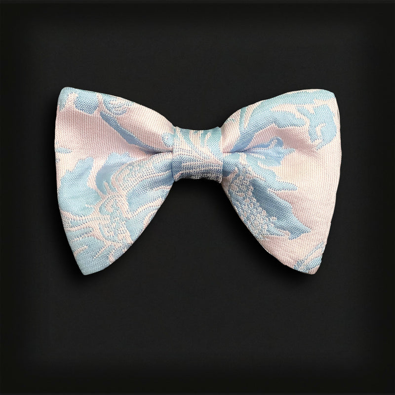 Butterfly Style Bow Tie-Pink/Pale Blue brocade
