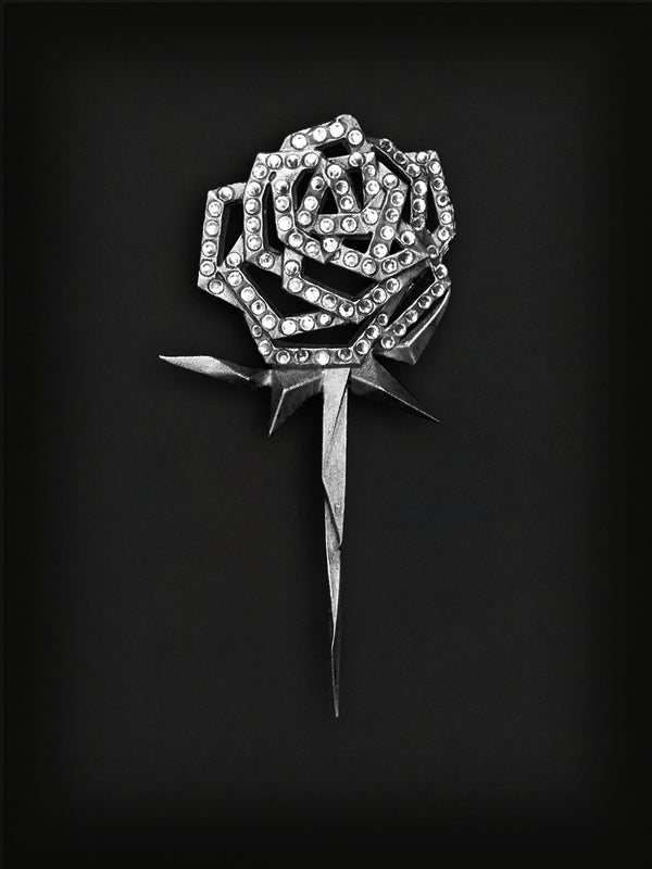 Rose Lapel Pin-Silver
