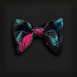 Butterfly Style Bow Tie-Teal/Magenta Brocade
