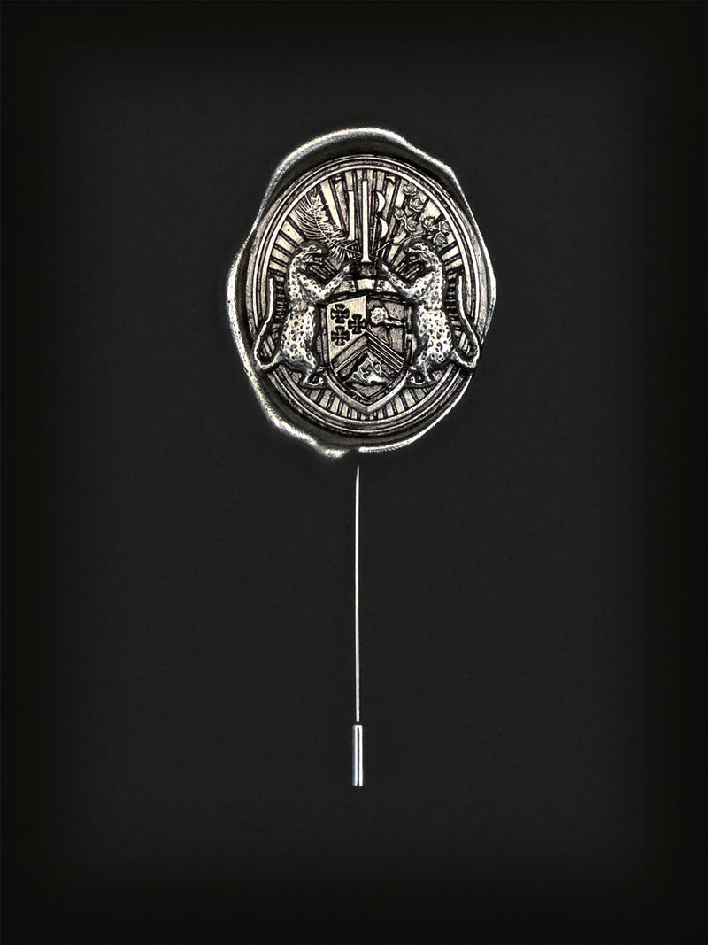 Tyrock Barclay Crest Lapel Pin-Silver