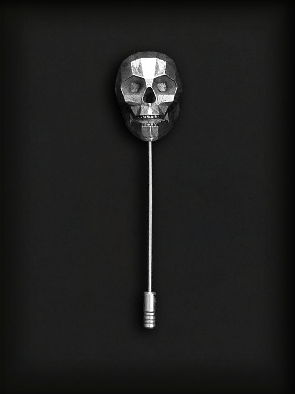 Skull Lapel Pin-Silver