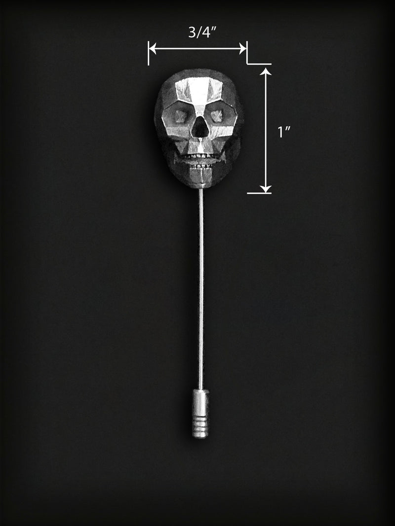 Skull Lapel Pin-Silver