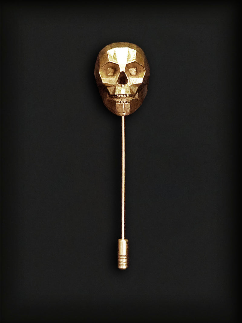 Skull Lapel Pin-Gold